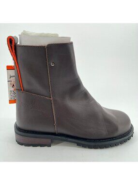 Juno Jones Meti Womens Size 6.5 Dark Brown Leather Steel Toe Safety Work Boots